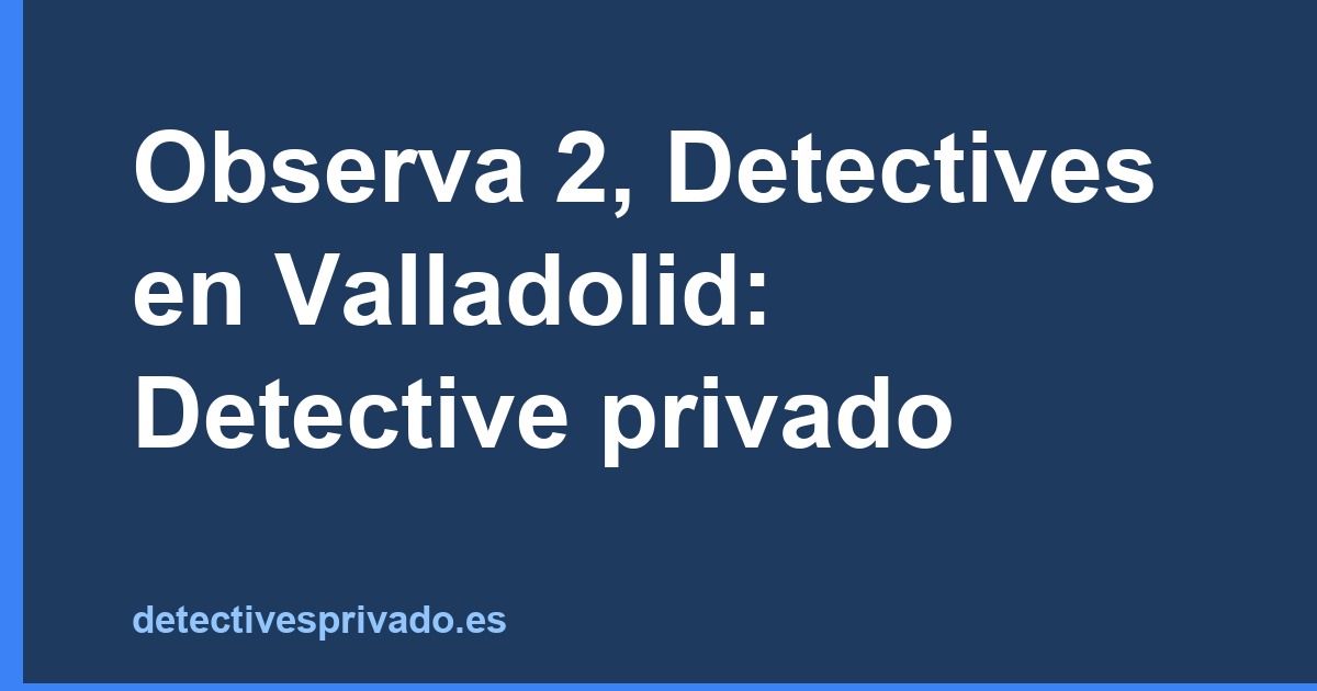 Observa 2, Detectives en Valladolid: Detective privado